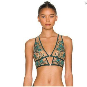 Thistle and Spire Brooklyn Haze Bralette in Emerald/Butterscotch Size XS